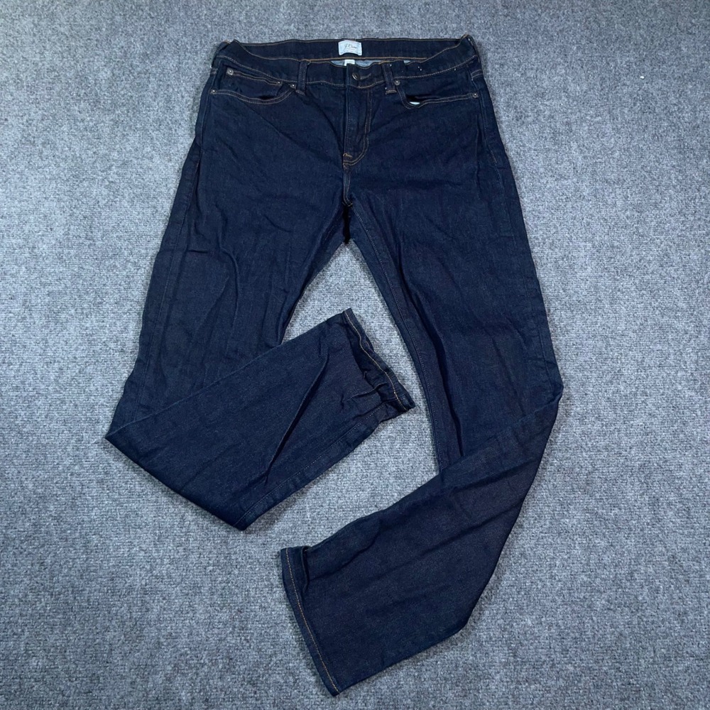 J.Crew 484 Slim Fit Denim Jeans Mens 33x32 Dark Wash Indigo Stretch‎ Blue Preppy